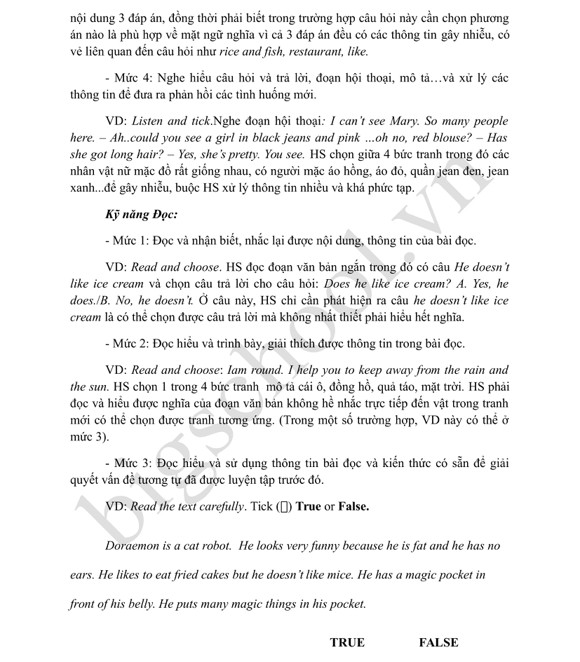 Xây dựng câu hỏi 4 mức độ môn tiếng Anh 