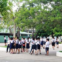 Lập dàn ý Tả quang cảnh trường em giờ ra chơi lớp 5