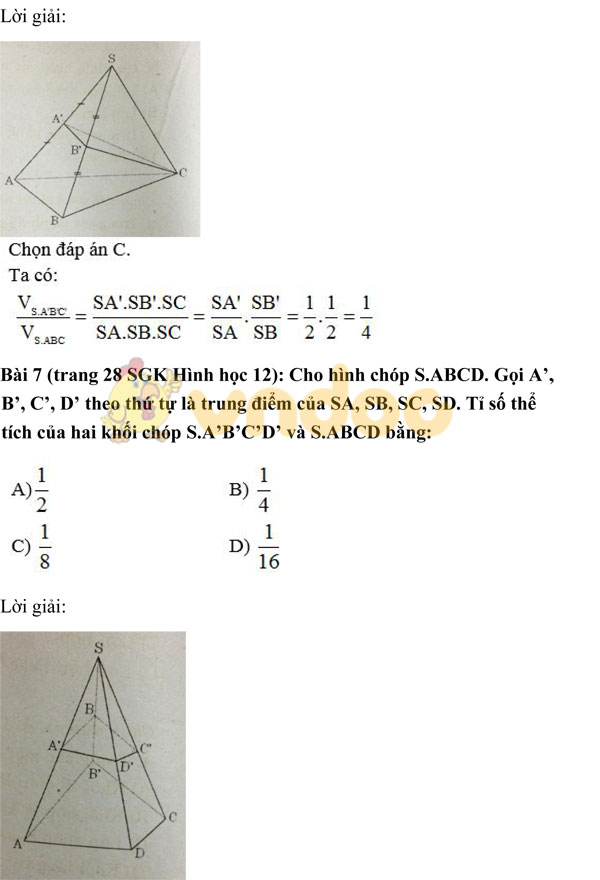 Câu hỏi trắc nghiệm Toán 12 chương 1