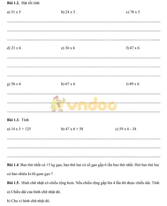 Bài tập Toán lớp 3