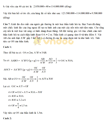 đề thi minh họa môn Toán thi vào lớp 10