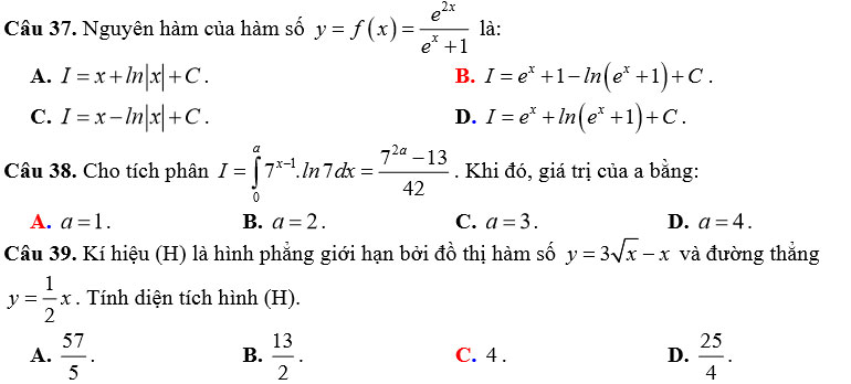 Đề thi thử THPT quốc gia môn Toán năm 2018