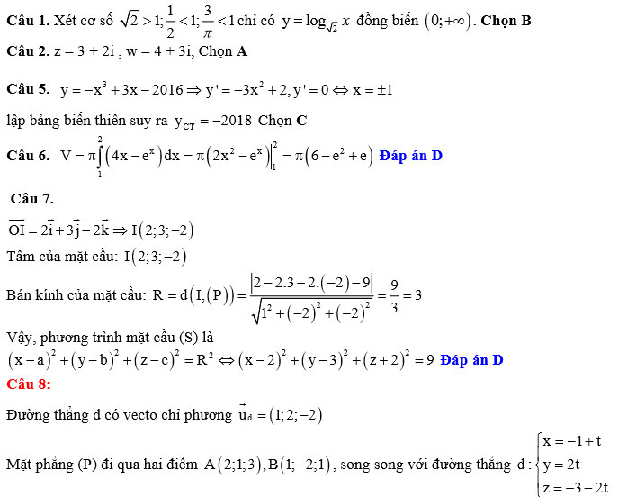 Đề thi thử THPT quốc gia môn Toán năm 2018