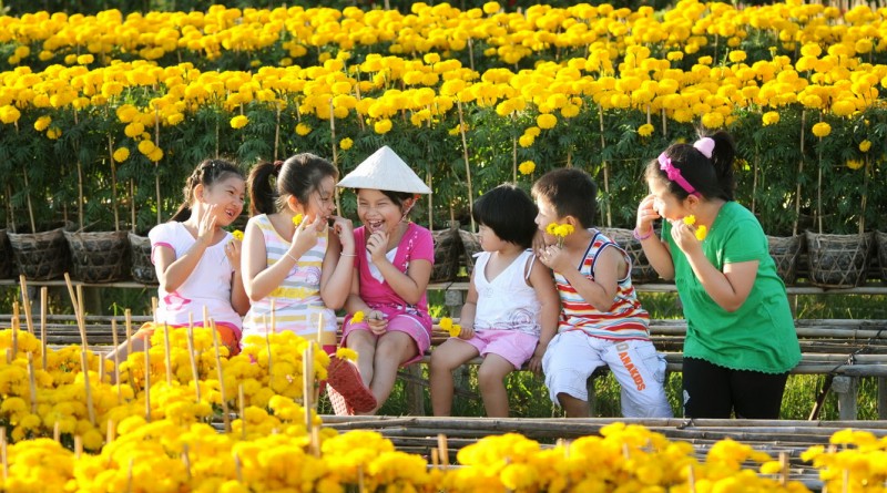 Em hãy miêu tả quang cảnh tưng bừng nơi em ở