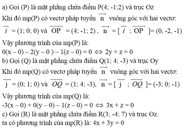 Giải bài tập Toán 12 chương 3 bài 2