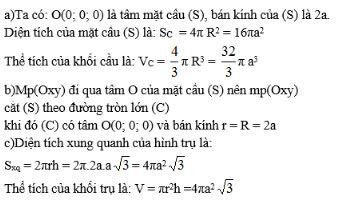 Giải bài tập ôn tập cuối năm Hình học 12