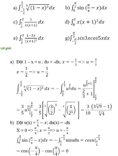 Giải bài tập Toán 12 chương 3 bài 2