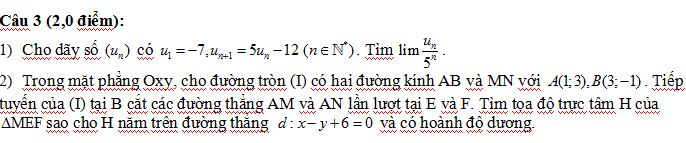Đề thi HSG Toán lớp 12