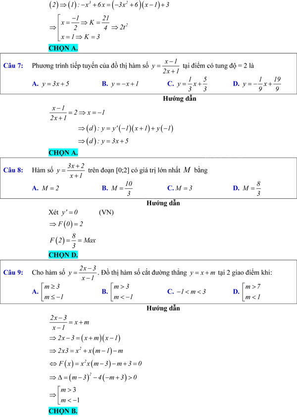 Đề khảo sát chất lượng môn Toán 12
