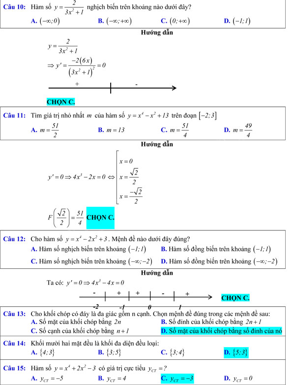 Đề khảo sát chất lượng môn Toán 12