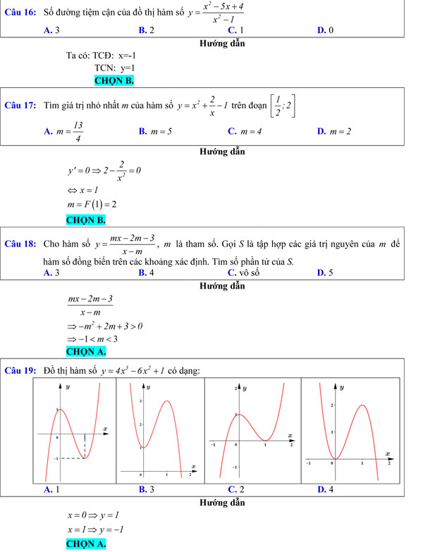 Đề khảo sát chất lượng môn Toán 12