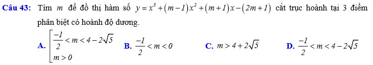 Đề khảo sát chất lượng môn Toán 12