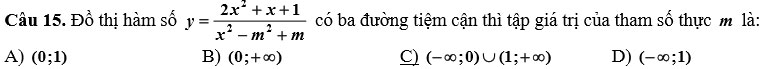 Đề thi giữa học kì 1 môn Toán lớp 12
