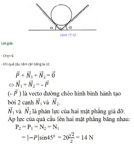 Giải bài tập Vật lý 10 bài 17