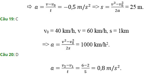 Trắc nghiệm Vật lý 10 chương 1