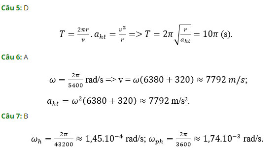 Trắc nghiệm Vật lý 10 chương 1: Chuyển động tròn đều