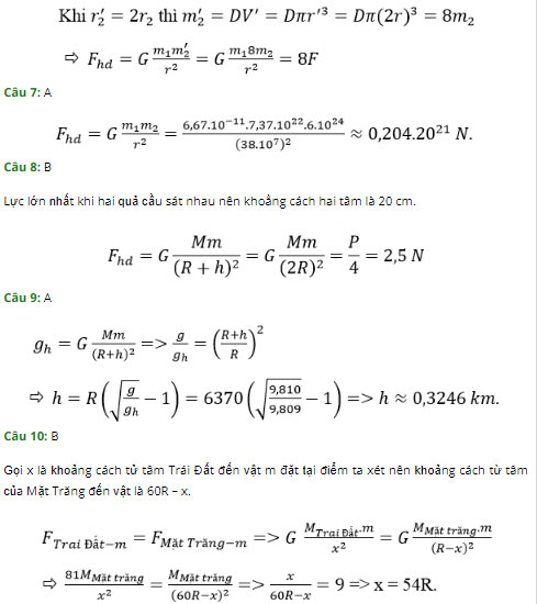 Trắc nghiệm Vật lý 10 chương 2