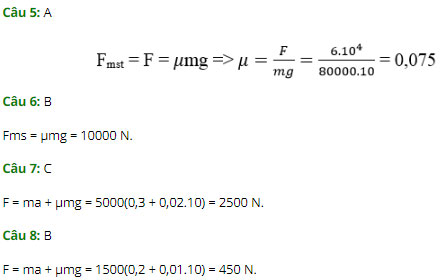 Trắc nghiệm Vật lý 10 chương 2