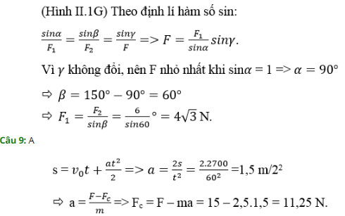 Trắc nghiệm Vật lý 10: Ôn tập cuối chương 2