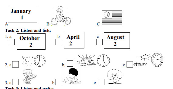 Đề kiểm tra giữa học kì 1 tiếng Anh 4