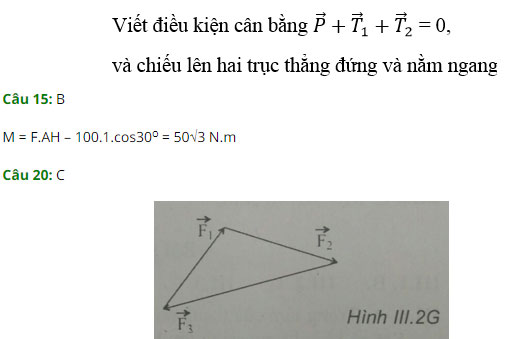 Trắc nghiệm Vật lý 10: Ôn tập cuối chương 3