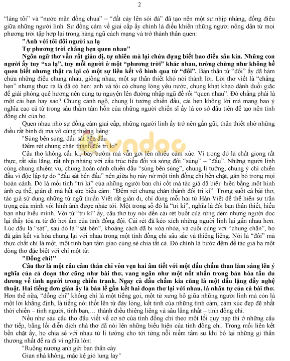 Hướng dẫn làm bài Văn nghị luận thơ ôn thi vào lớp 10