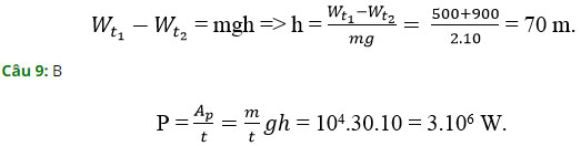 Trắc nghiệm Vật lý 10 chương 4: Thế năng