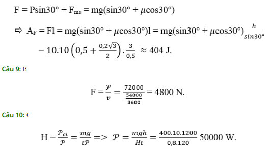 Trắc nghiệm Vật lý 10: Ôn tập cuối chương 4
