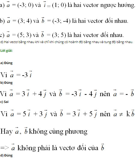 Giải bài tập Toán 10 chương 1: Hệ trục tọa độ