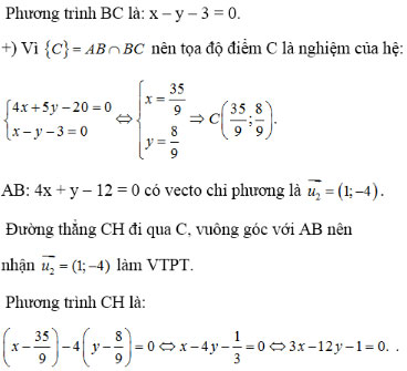 Giải bài tập Hình học 10: Ôn tập cuối năm