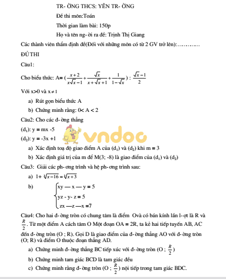 100 Đề thi học sinh giỏi lớp 9 môn Toán