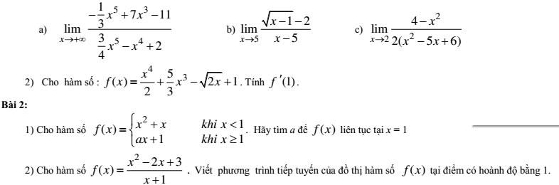 20 bộ đề thi học kì 2 môn Toán lớp 11 có đáp án