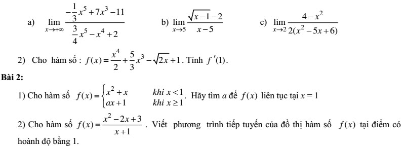20 bộ đề thi học kì 2 môn Toán lớp 11 có đáp án