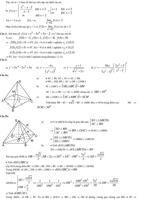 20 bộ đề thi học kì 2 môn Toán lớp 11 có đáp án