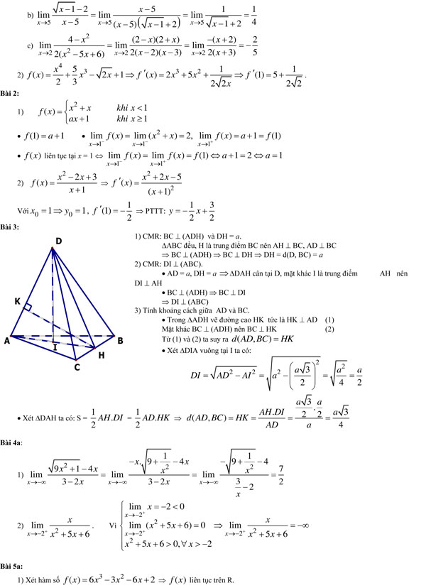 20 bộ đề thi học kì 2 môn Toán lớp 11 có đáp án