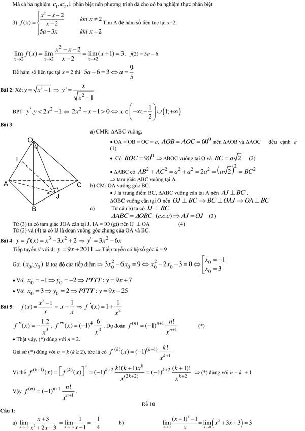 20 bộ đề thi học kì 2 môn Toán lớp 11 có đáp án