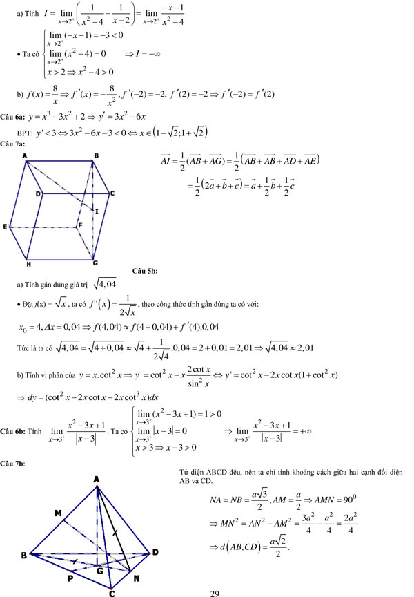 20 bộ đề thi học kì 2 môn Toán lớp 11 có đáp án