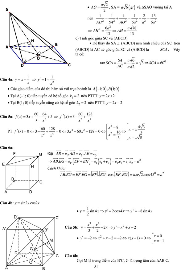 20 bộ đề thi học kì 2 môn Toán lớp 11 có đáp án
