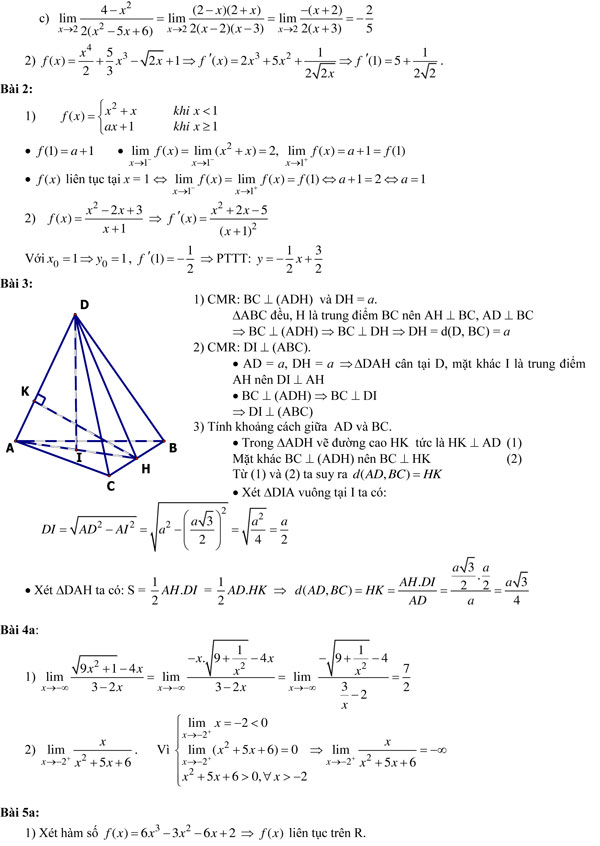 20 bộ đề thi học kì 2 môn Toán lớp 11 có đáp án