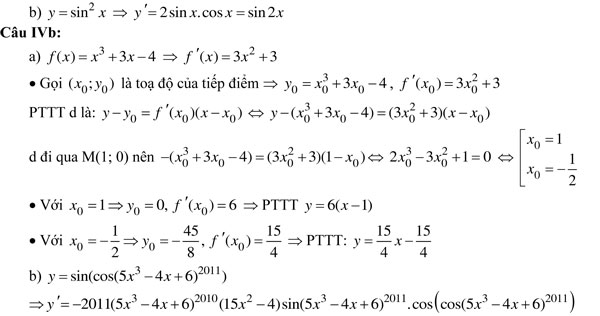 20 bộ đề thi học kì 2 môn Toán lớp 11 có đáp án