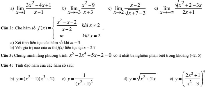 20 bộ đề thi học kì 2 môn Toán lớp 11 có đáp án