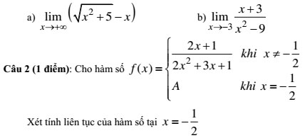 20 bộ đề thi học kì 2 môn Toán lớp 11 có đáp án