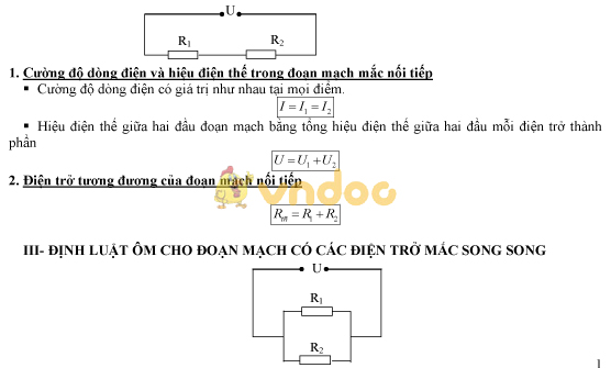 Đề cương ôn tập học kì 1 lớp 9 môn Vật lý 
