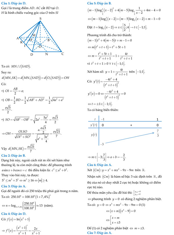 Đề thi thử THPT Quốc gia môn Toán năm 2018