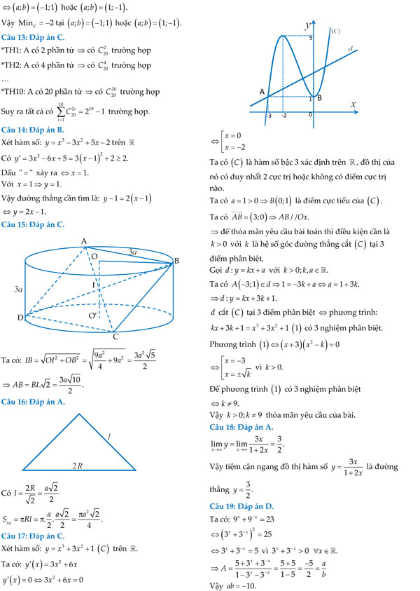 Đề thi thử THPT Quốc gia môn Toán năm 2018