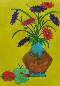 Mỹ thuật lớp 7: Vẽ tranh tĩnh vật lọ hoa và quả vẽ màu