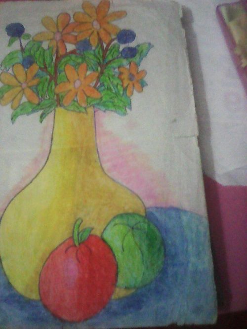 Mỹ thuật lớp 7: Vẽ tranh tĩnh vật lọ hoa và quả vẽ màu