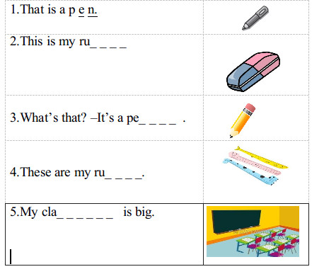 Đề kiểm tra học kì 1 lớp 3 môn tiếng Anh