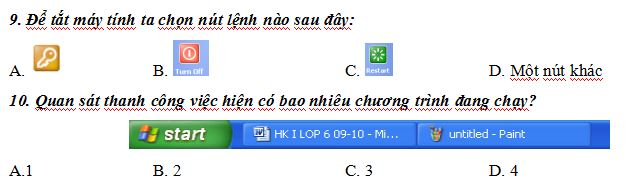Đề thi học kì 1 Tin học 6