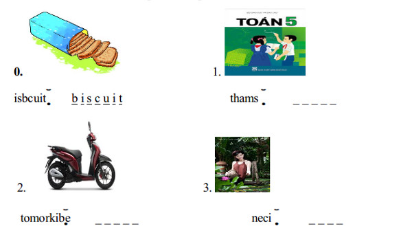 Đề thi học kì 1 môn tiếng Anh 5